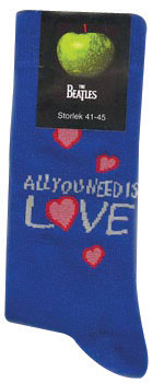 BLUE ALL YOU NEED IS LOVE MEN'S SOCKS - Click Image to Close