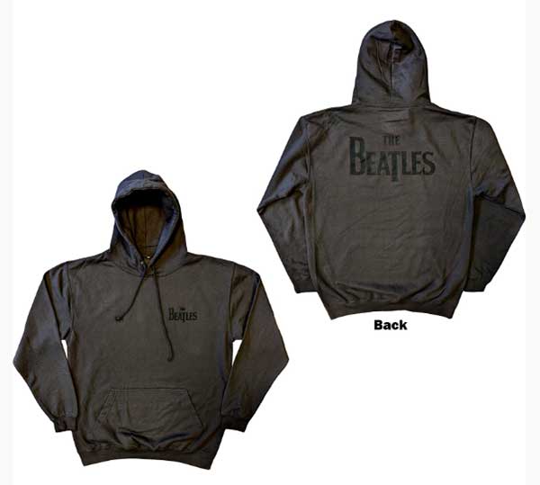 BEATLES LOGO CHARCOAL GRAY HOODIE - Click Image to Close