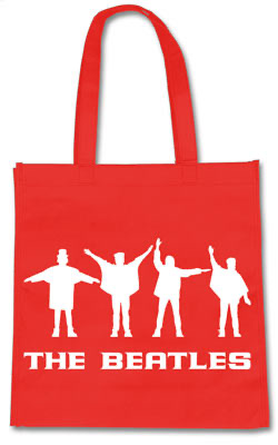 BEATLES HELP! SEMAPHORE RED TOTE - Click Image to Close