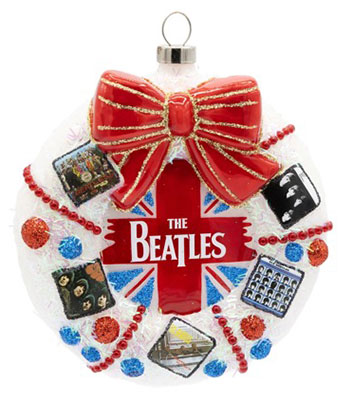 (image for) THE BEATLES ROCKING WREATH GLASS ORNAMENT