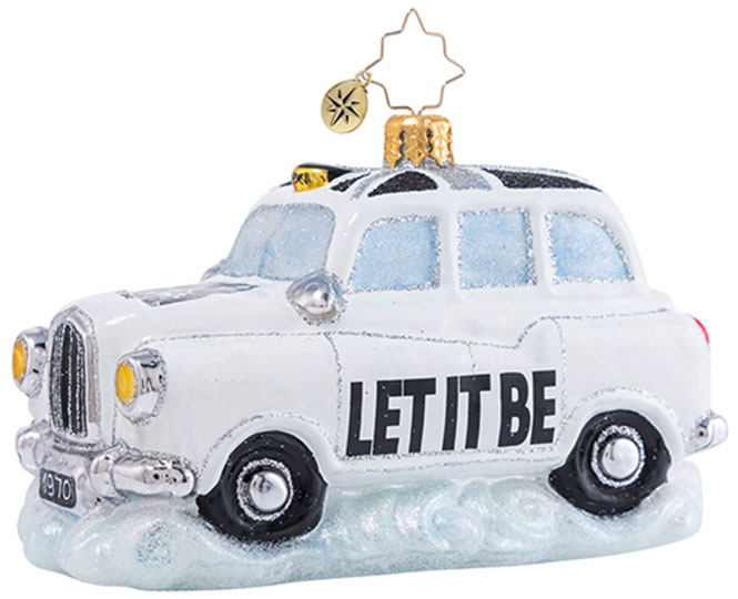 BEATLES LET IT BE TAXI GLASS ORNAMENT - Click Image to Close