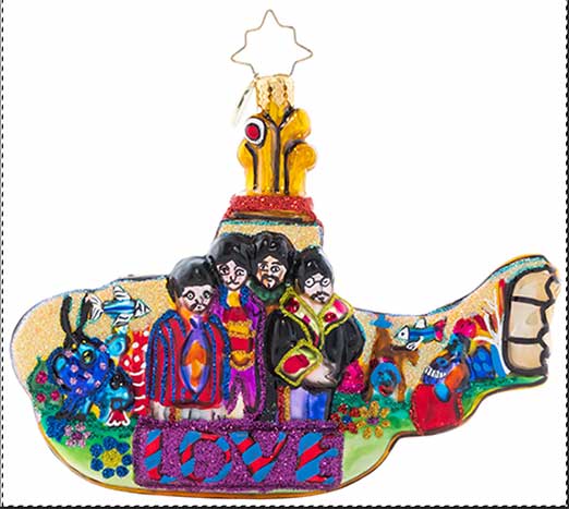 ALL ABOARD YELLOW SUBMARINE ORNAMENT - Click Image to Close