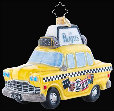 EARLY BEATLES IMAGES TAXI ORNAMENT - Click Image to Close