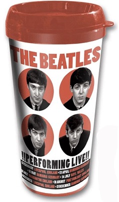 BEATLES PERFORMING LIVE 1962 16 oz. PLASTIC TRAVEL MUG - Click Image to Close