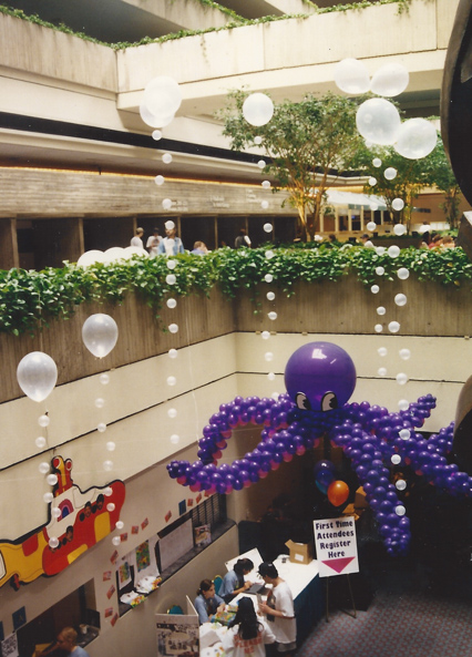Our giant Octopus doesn't want to get caught looking at his friend the Yellow Submarine – Chicago `96