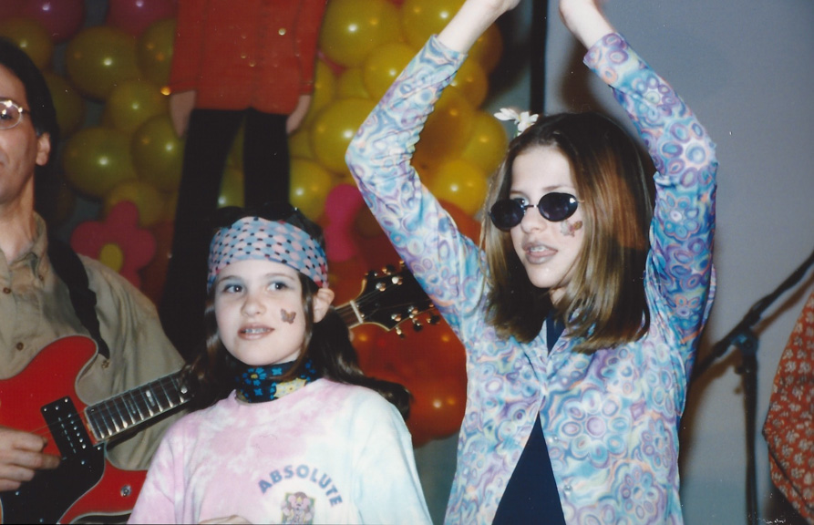 A couple of our young Beatlemaniacs on stage with Liverpool – N.J. `99