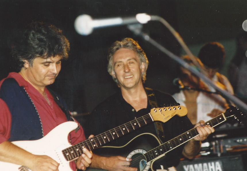 The stage at the FEST - usually a good place to find a couple of Wings, like Laurence Juber and Denny Laine - Chicago `95