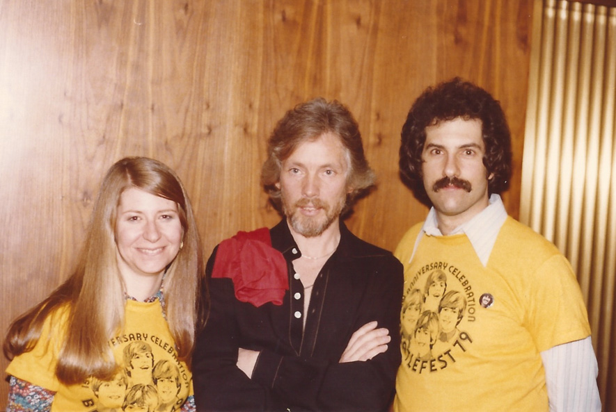 Klaus Voormann poses for a picture with Mark and Carol Lapidos - N.J. `79