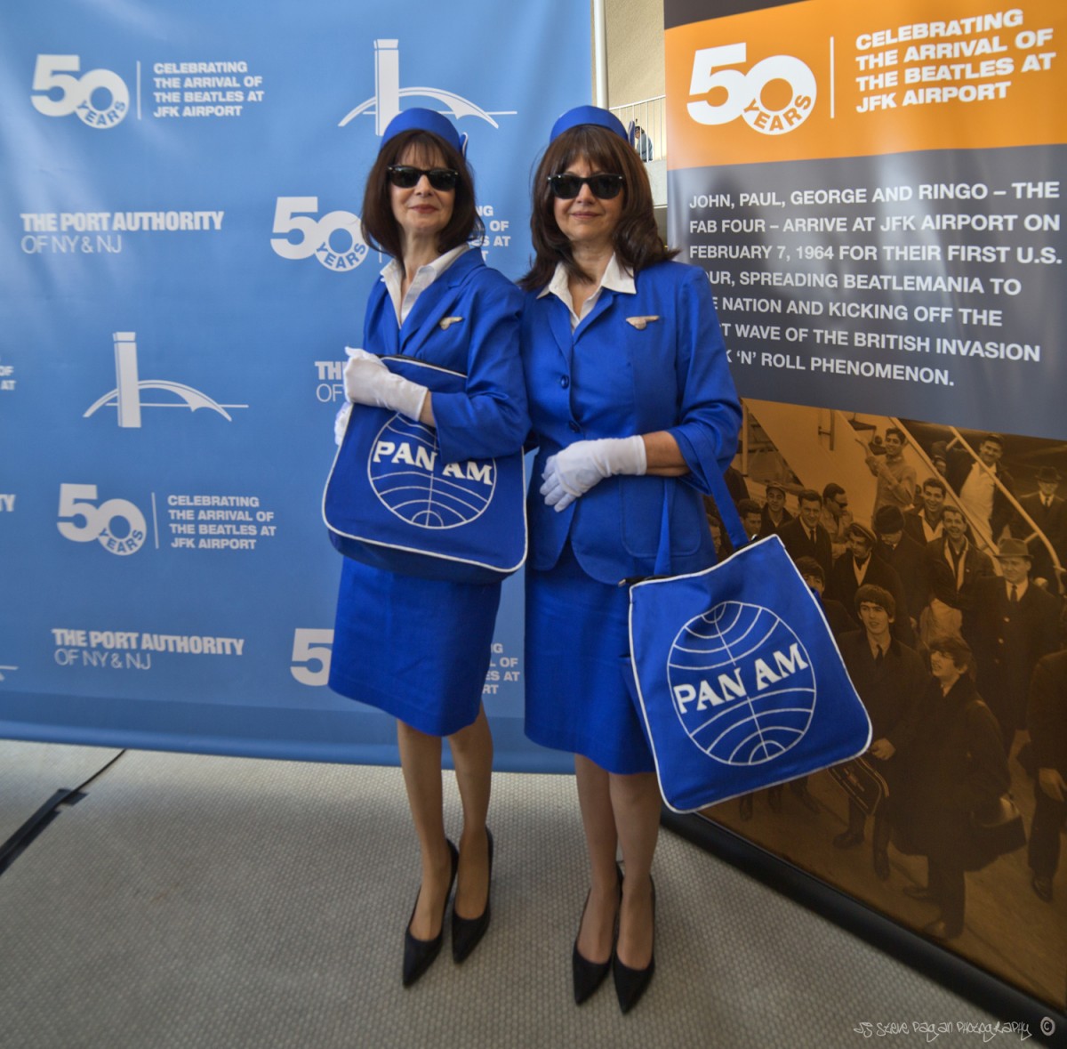 Two original Pan-Am stewardesses stopped by for the occasion.