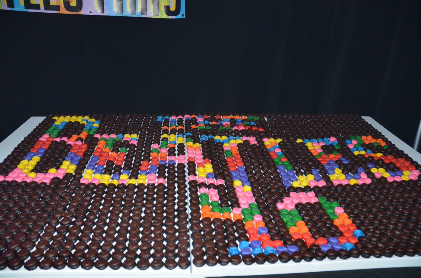 To recognize the 40th anniversary of the Fest, Baked By Melissa provided an amazing Beatles mosaic made up of over 2,000 cupcakes. Fest attendees took a piece, but not too much...